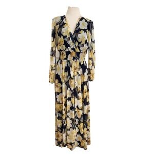 Kate & Lily maxi dress Black Gold  Floral  Sz 8 Prairie‎ TradWife Cottagecore